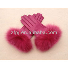 fashion style glove fur leather women 2013